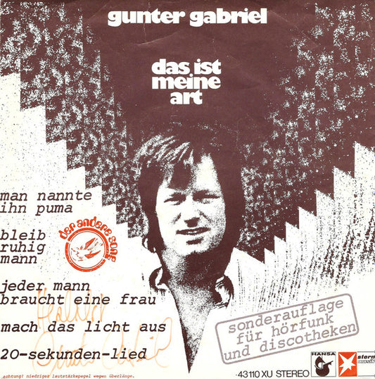 Gunter Gabriel – Das Ist Meine Art  | Vintage 7"