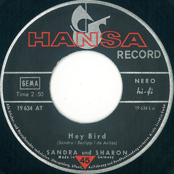 Sandra Und Sharon – Hey Bird / It's A Rainy Day | Vintage 7"