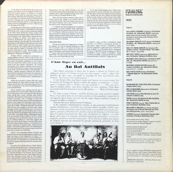 Various – Au Bal Antillais (Franco-Creole Biguines From Martinique) | Vintage LP