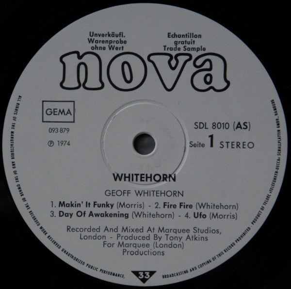 Geoff Whitehorn : "Whitehorn" (LP, Album, Promo)