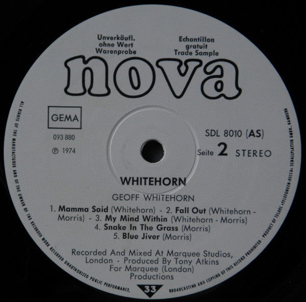 Geoff Whitehorn : "Whitehorn" (LP, Album, Promo)