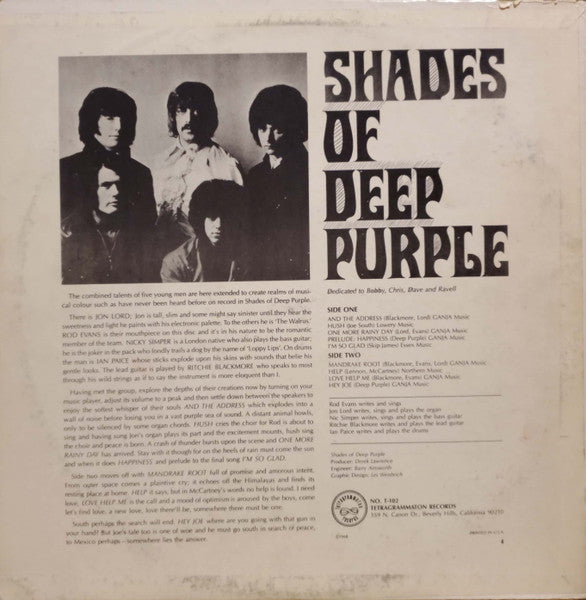 Deep Purple - Shades Of Deep Purple | Vintage LP