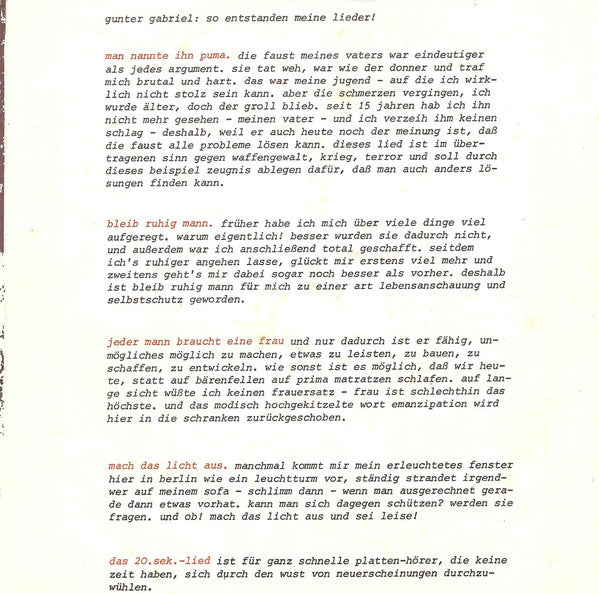 Gunter Gabriel – Das Ist Meine Art  | Vintage 7"
