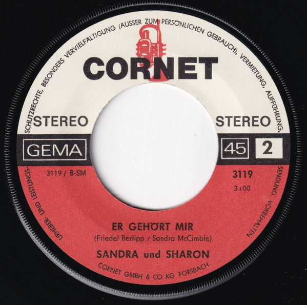 Sandra & Sharon – Komm Mir Doch Ein Stück Entgegen / Er Gehört Mir | Vintage 7"