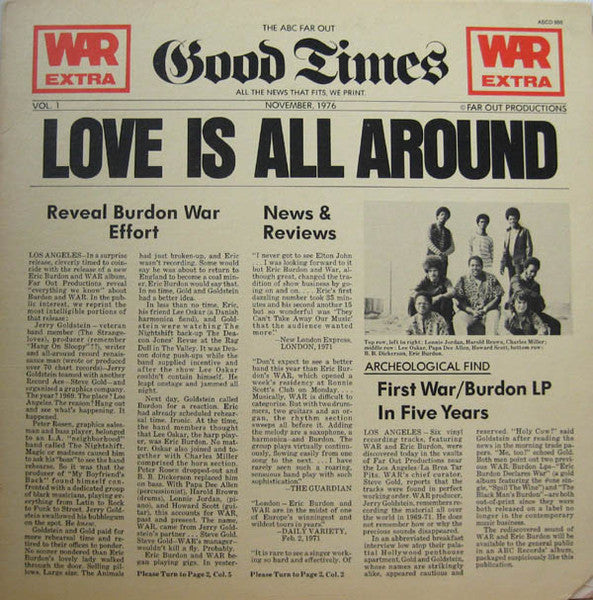War Featuring Eric Burdon – Love Is All Around | Vintage LP